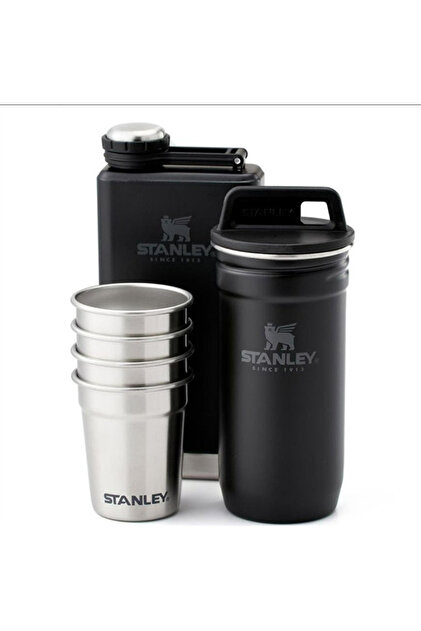 Stanley Adventure Pre-Party Shot Glass + Flask Set Black- Trendyol