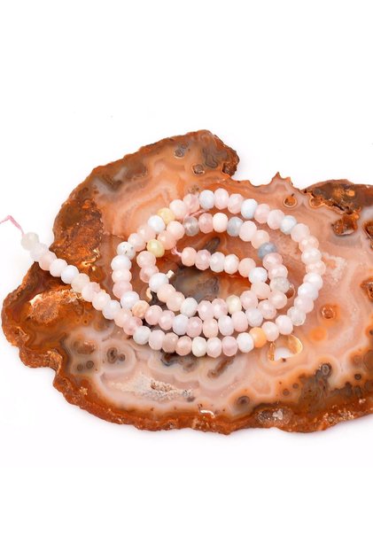 Morganite - Aquamarine Stone String - 4*6 mm