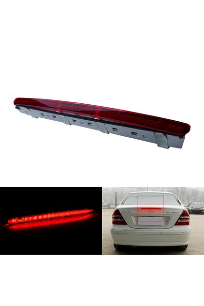 Red For Mercedes Benz C-Class W203 Saloon 2001-2007 Red LED High Level Third Brake Stop Light Lamp A