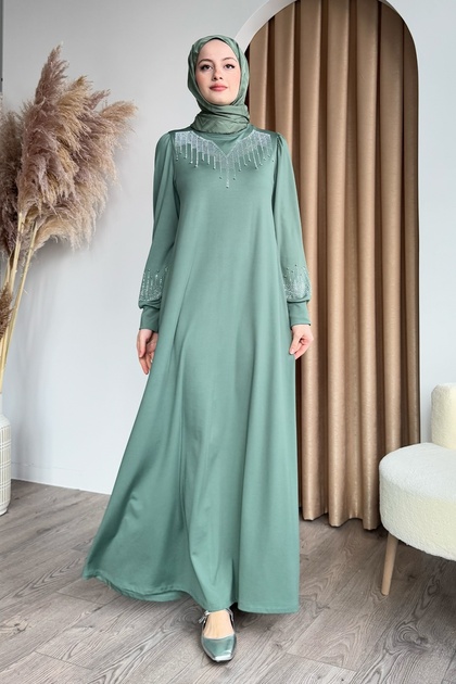 mint green scuba dress Goddiva Fan Pleated Bardot Scuba Crepe Maxi Dress