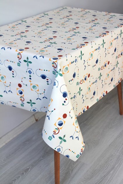 Fiber Wipeable Pvc Oilcloth Tablecloth 211-A Mrlround Tablecloth