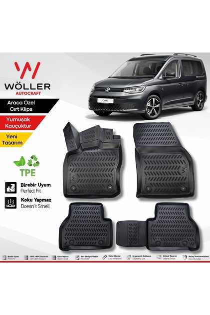 Volkswagen Caddy Paspas 2021 Sonrası Uyumlu 3d Havuzlu Wöller Paspas