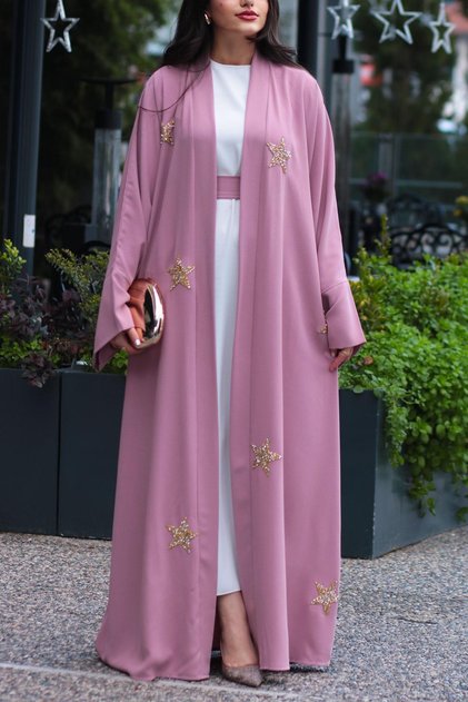 Pink Star Detail Abaya