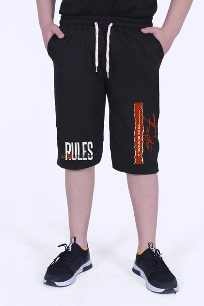 Success Printed Boy's Double Pocket Capri