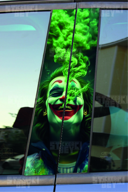 SMOKE EFFECT JOKER Door Pole Covering Foil PRINTED STICKER Right-Left 2 Pieces 22*50 CM