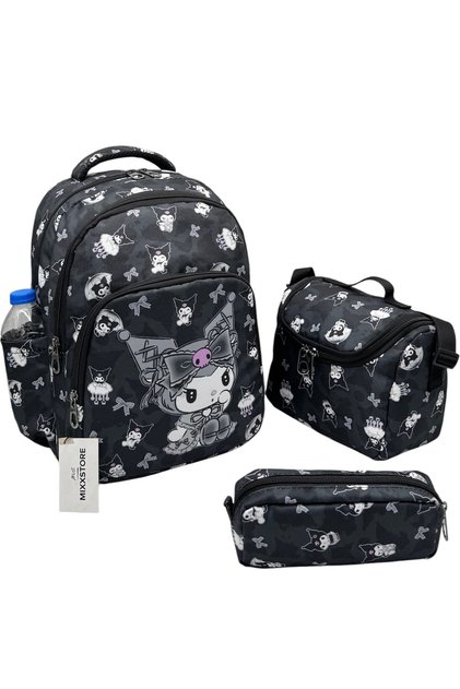 Girls' Backpack Primary School Bag with Black Color Character Pattern Foil Feeding and Pen Holder / 825