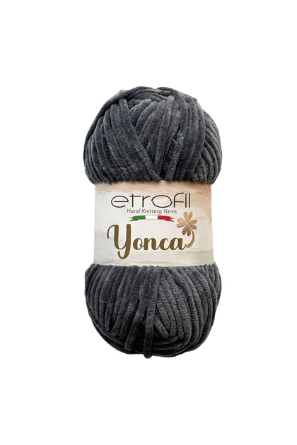 Yonca Velvet Knitting Yarn Anthracite 100% Polyester 100g 120m (70091)