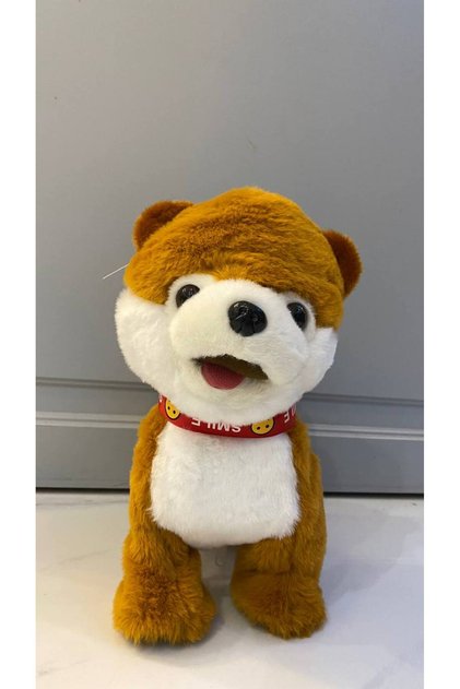 Müzikli Yürüyen Havlayan Yalayan Kuyruk Ve Başını Sallayan Ses Kaydını Tekrarlayan Peluş Köpek