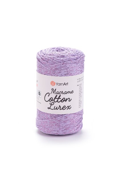 Macrame Cotton Lurex - Glitter Macrame Hand Knitted Lilac-734