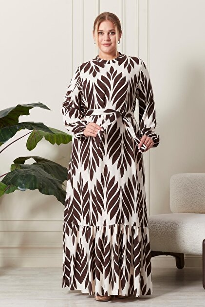 Ferace Large Size High Collar Viscose Hijab Dress - Fabric Pleated and  Pleated- Trendyol