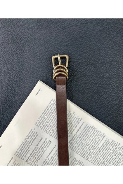 Women's Gold 3 Ring Detailed Belt
