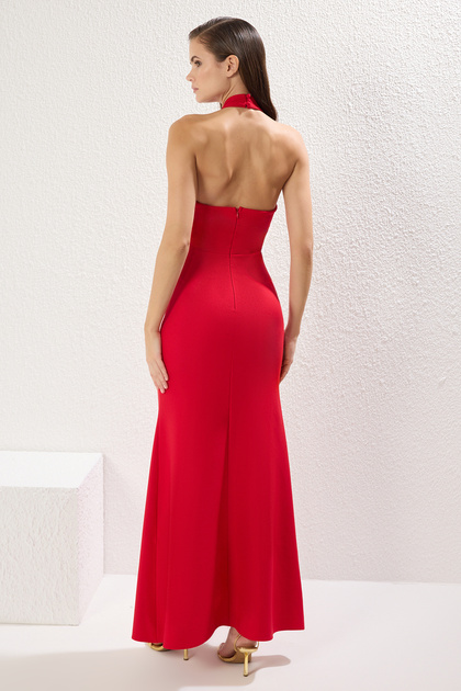Trendyol Collection Red Fish Cut Woven Maxi Stylish Evening Dress Night  Graduation Dress Tprss25Ae00049- Trendyol