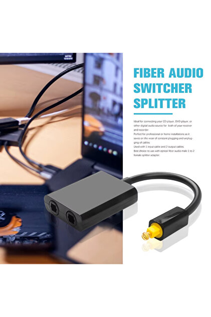 Derwell Dijital Fiberoptik Kablo Ayırıcı Ses Fiber Optik Toslink