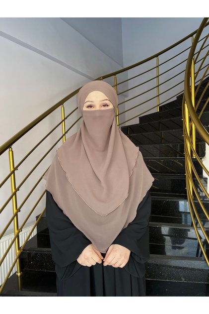Hijab Chiffon Soufflé with Ready-Made Veil