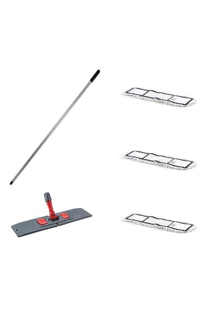 Tablet Palet Nemli Yedek Mop Takımı Seti - 3 Ad 80 Cm. Nemli Mop + Katlanır Aparat + Metal Sap