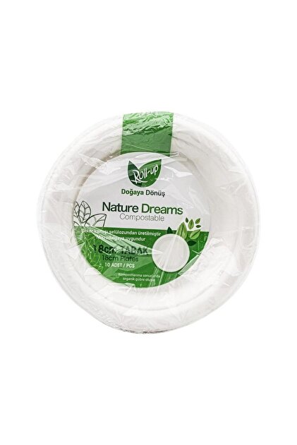 Nature Ekolojik Karton Kağıt Parti Tek Kullanımlık Tabak - 18 Cm. - 50 Adetlik 1 Paket