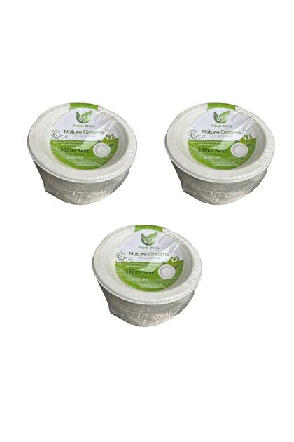 Nature Ekolojik Karton Kağıt Tek Kullanımlık Çorba Kasesi - 400 cc - 50 Adetlik 3 Paket