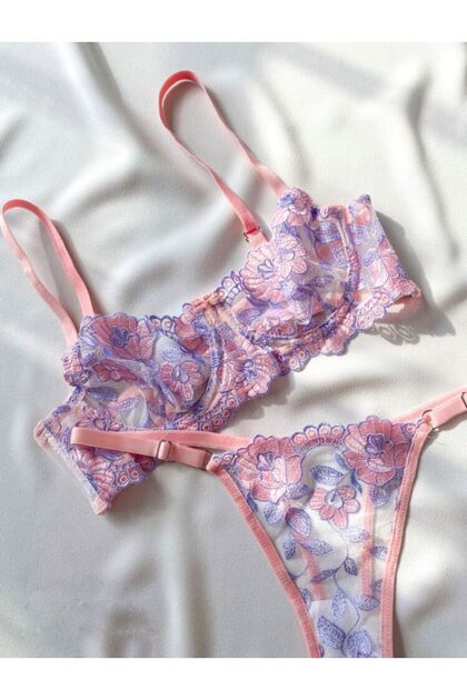 Olivia Lila Pudra Kadın Bralet Takım