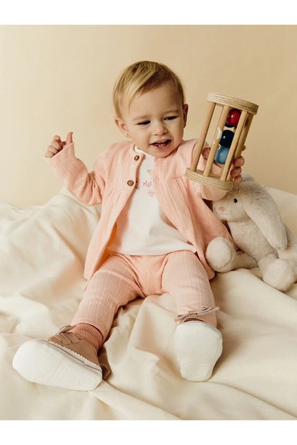 Lcw Baby Pink Crew Neck Baby Girl Suit 3 Pieces