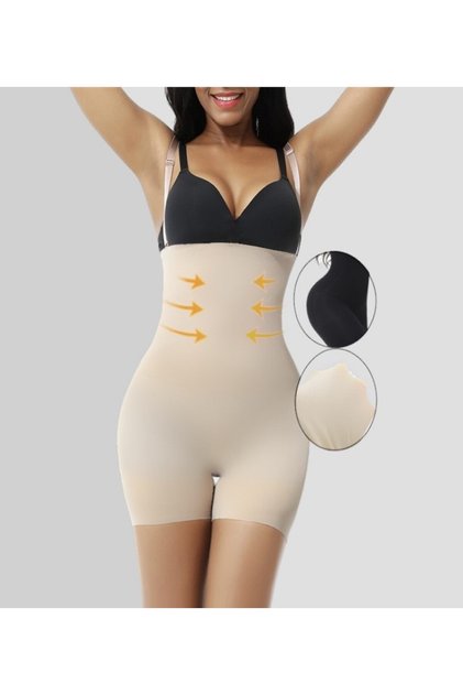 Pagliye Model Etkili Askı Detaylı Lazer Kesim Spor Şort Korse Ten Renk