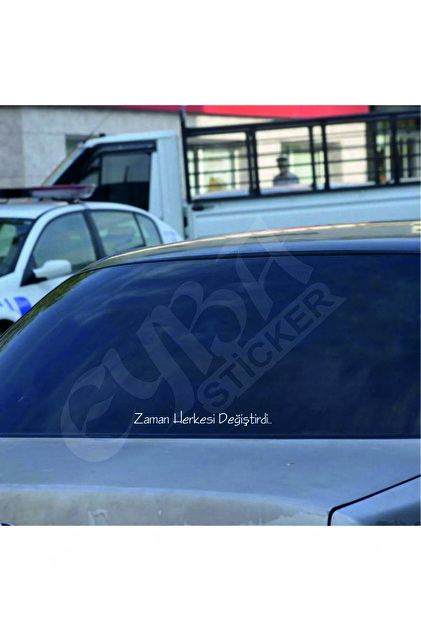 Time Changed All Auto Rear Window Lettering Sticker White 45X5Cm