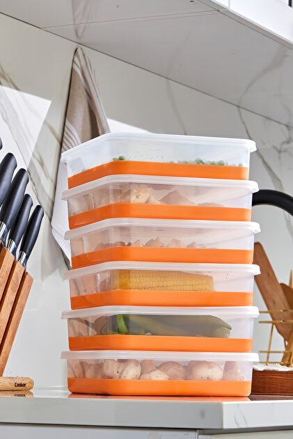 Poomy 6'Lı Set Silikon Tabanlı Difriz Saklama Kabı - Derin