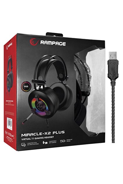 Rampage Miracle-X2 Plus Siyah RGB LED 7.1 Surround Sound Fiyatı
