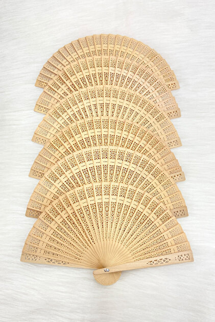 Bamboo Carved Bride Bridesmaid Fan, Bride to Be Bachelorette Party Henna Gift Fan 6 Pieces