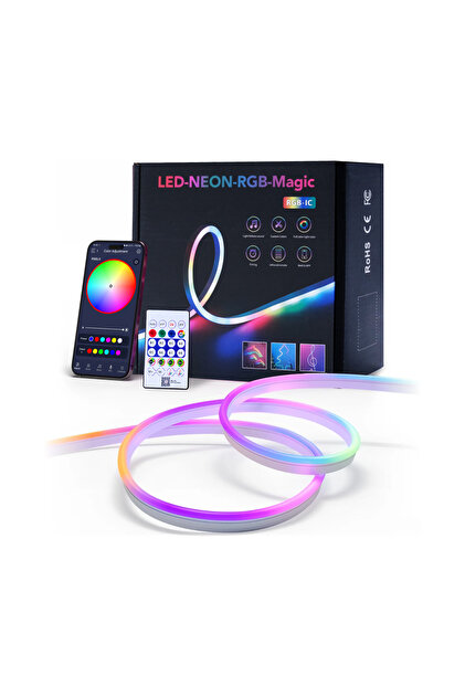 Mega Oto Market RGB Şerit Led Kumandalı 5 Metre Sese Duyarlı