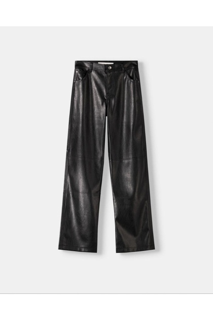 ALLBUCKS BERSH KA Suni deri straight fit pantolon ABBRS1003