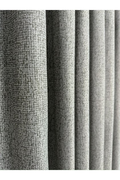 Dizar Light Glittery Gray Background Curtain 1/3 Dense Pleat