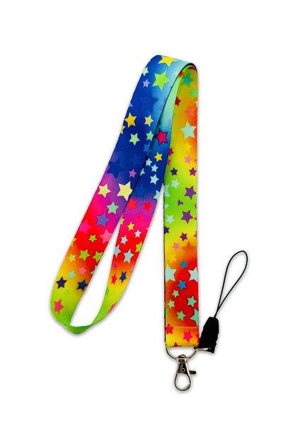 Star Pattern Neck Lanyard Strap Name Badge Holder-Phone Strap