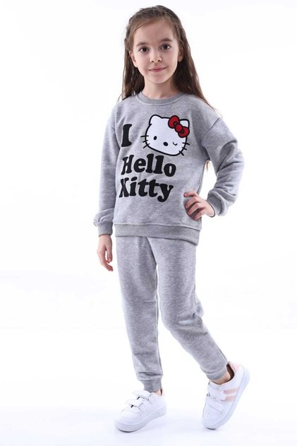 Girl's Hello Kitty Cotton Bottom Top Tracksuit Set