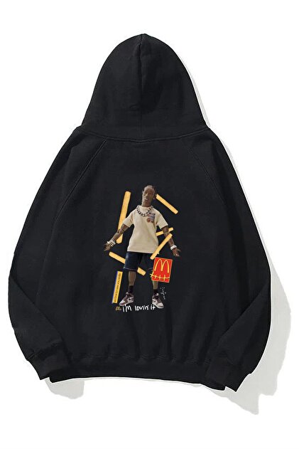 Trendiz Mc Crew Cactus Jack Unisex Siyah Sweatshirt Hoodie