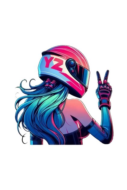 Girl Biker - Car, Motorcycle, Helmet, Laptop and Window Sticker 13X10 cm