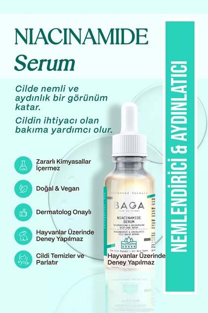 Koyu Leke ve Akne Sivilce İzlerini Azaltmaya Yardımcı Niacinamide Serum