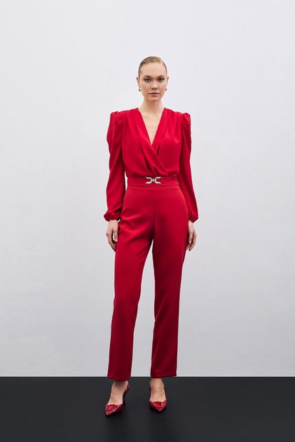 Accessory Detailed Trousers - Red