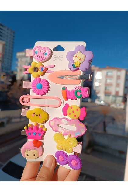 Set of 14 Mixed Figure Collet Clip Snap Cute Silicone Buckle