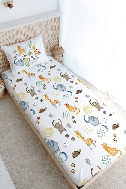 Single Fitted Sheet Set - Iconic Series - Cactus and Cute Animals