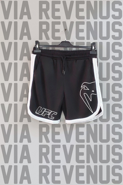 شورت تدريب جيرسي مخصص مطبوع من UFC مع تفاصيل الأنابيب