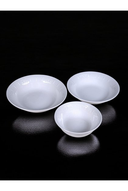 Lidya White Porcelain Pit Dinner Plate 19 cm - 6 Pieces