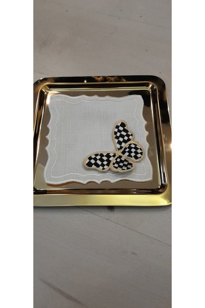 Butterfly Applique Cocktail Napkins 2 Pcs