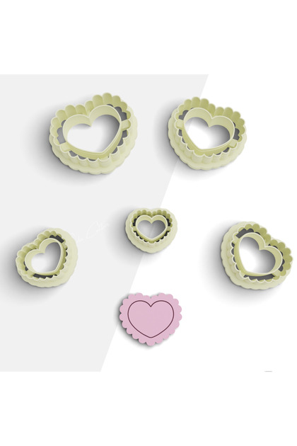 Heart Shaped Polymer Clay Mold, Ornament Molds, Jewelry Mold, Earring Mold, No:1225