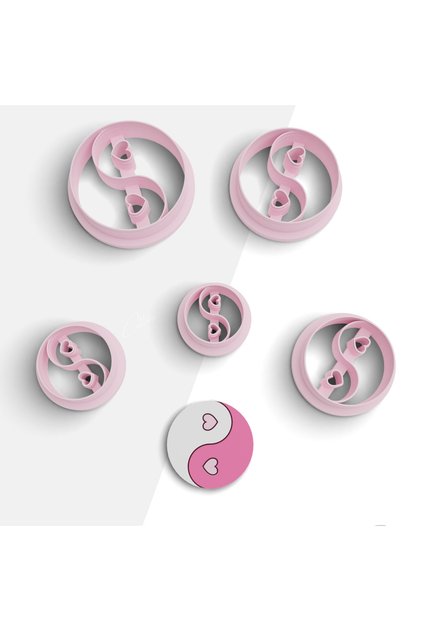 Polymer Cut Ying Yang Shaped Ceramic Mold - Jewelry and Earring Mold, No:1242