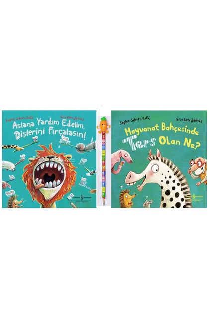 Let's Help the Lion, Brush Your Teeth! And What Is the Reverse in the Zoo? Pen with Cap Gift