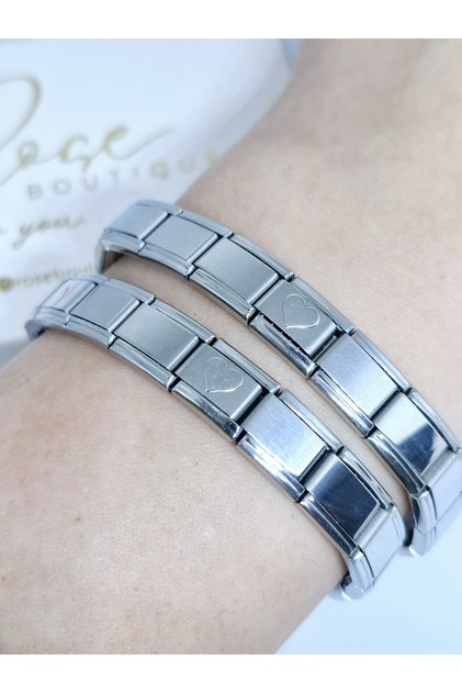 Double Wrist Charm Bracelet for Valentine's Day - Italian Steel Design