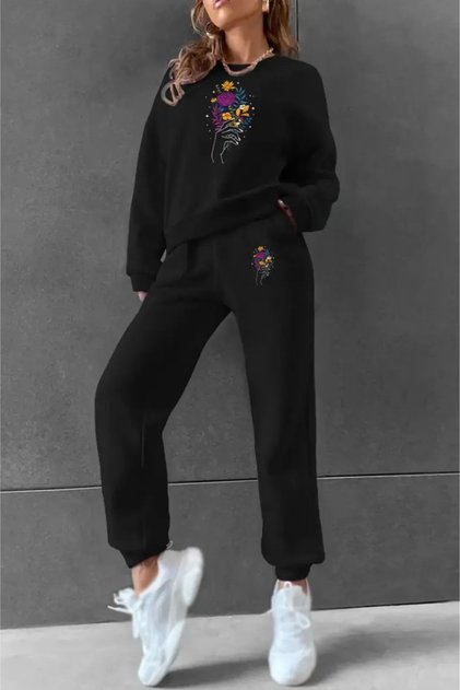 Women's Cotton Floral Print Tracksuit Set