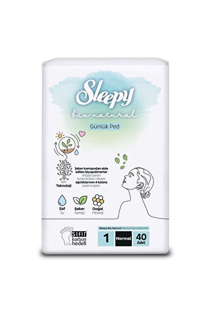 SLEEPY Bio Natural Хигиенски влошки секојдневни, нормал (величина 1), 40 парчиња