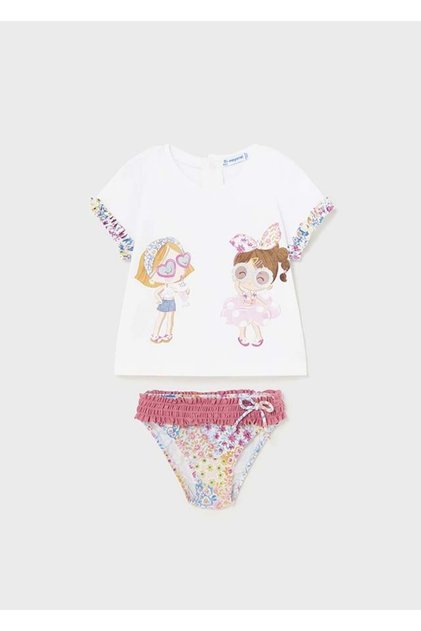 Baby Girl's T-Shirt Swimsuit Bottom Set of 2 1642