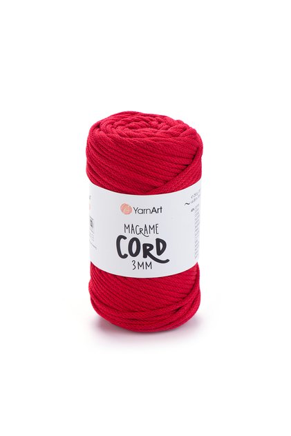 Snur Macrame 3 Mm - Ață de tricotat manual Macrame Roșu-773